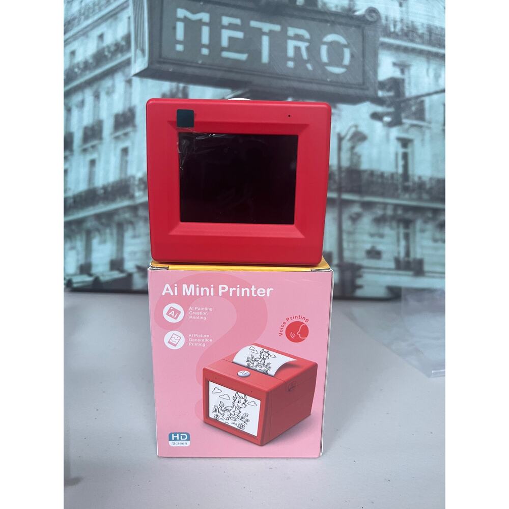 AI Mini Printer Inkless Portable Printer with HD Screen Voice AI Printing